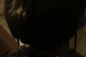 Dirty-minded brunette hair slut provides my buddy with a casual oral job