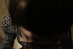 Dirty-minded brunette hair slut provides my buddy with a casual oral job