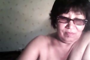 Short haired sexually excited nerdy web camera oldie stripteased for my buddy