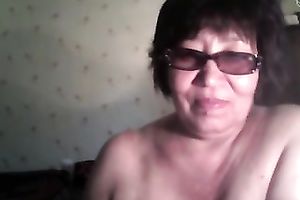 Short haired sexually excited nerdy web camera oldie stripteased for my buddy