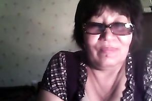 Short haired sexually excited nerdy web camera oldie stripteased for my buddy