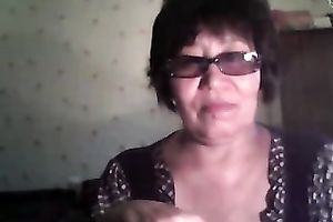 Short haired sexually excited nerdy web camera oldie stripteased for my buddy