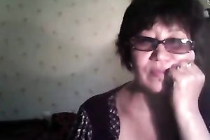 Short haired sexually excited nerdy web camera oldie stripteased for my buddy