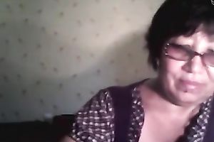 Short haired sexually excited nerdy web camera oldie stripteased for my buddy