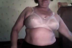 Short haired sexually excited nerdy web camera oldie stripteased for my buddy