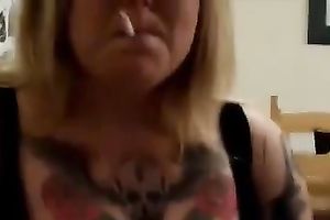 Chunky whorable smokin' punk nympho was teasing my buddy's tool