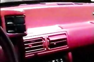 Curvy girl takes a sunbath and bonks herself with sex toy on my car