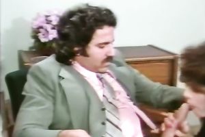 Chubby stud with moustache getting orall-service from sexy golden-haired