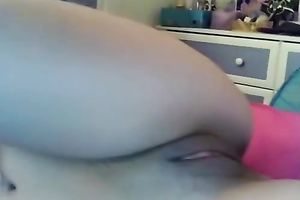 Awesome curvy brunette hair legal age teenager flashes her hairless pussy