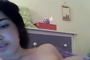 Awesome curvy brunette hair legal age teenager flashes her hairless pussy