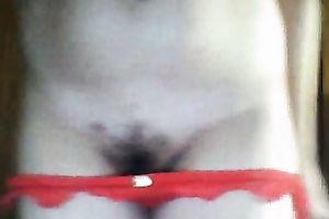 Filthy and lustful lalin girl milf in red pants on cam