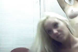 Blonde juvenile whore and her bestfriend teasing dudes on cam
