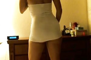 Delicious curvy mother I'd like to fuck dancing in constricted underclothes