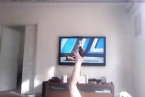 Ugly as shit dilettante horny white wife with pale gazoo masturbated on her own webcam