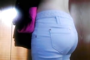 Homemade solo movie scene with my ex GF dressing after shower