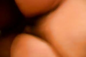 Pretty big beautiful woman dark brown milf eats schlong and fucks on the armchair