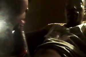 Lewd black skinned blowlerina provided my buddy with a great orall-service