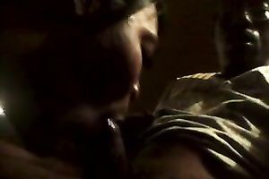 Lewd black skinned blowlerina provided my buddy with a great orall-service