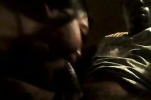 Lewd black skinned blowlerina provided my buddy with a great orall-service