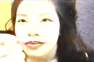 Dark haired Asian sweetheart with slender body gives worthy non-professional oral-job