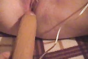 I treat my hawt wife's taut pink twat with giant sex toy