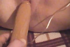 I treat my hawt wife's taut pink twat with giant sex toy