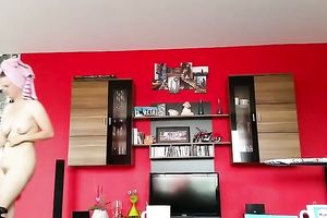 My girlfriend likes walking stripped around the abode