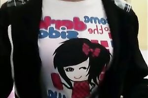 Sexy livecam brunette hair played and showed me her hawt boobies