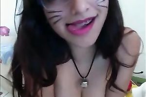Sexy livecam brunette hair played and showed me her hawt boobies