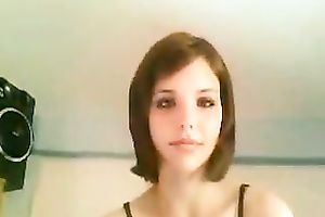 Adorable legal age teenager with skinny hawt body playing with her muff on cam
