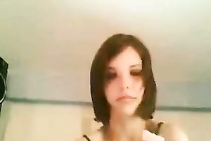 Adorable legal age teenager with skinny hawt body playing with her muff on cam