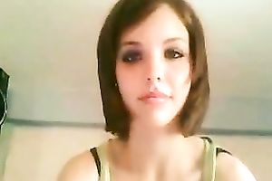 Adorable legal age teenager with skinny hawt body playing with her muff on cam