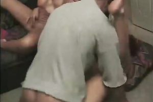 Two charming slutty hotties receive hard drilled by ballsy man