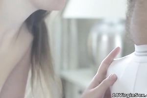 Randy brunette hair playgirl acquires to engulf and jerk off her lover's weenie