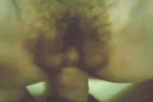 My short-haired Malay brunette hair receives her bushy muff screwed