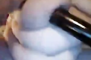 Disgusting BBW wench plays with her sex toy on cam