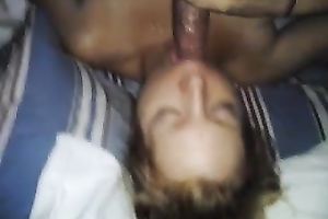 Lying on her back perverted nympho of my buddy wanted to suck his lollicock