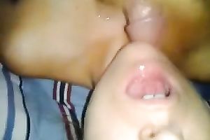 Lying on her back perverted nympho of my buddy wanted to suck his lollicock