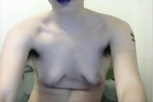 Weird looking cam dark head flashed her indeed hairy armpits