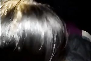 POV cock-sucking act with my ebon fuckbuddy working on my shaft