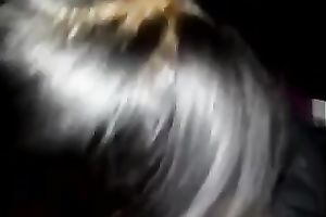 POV cock-sucking act with my ebon fuckbuddy working on my shaft