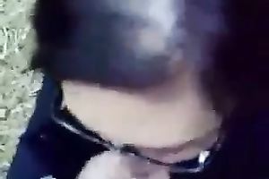 Nerdy babe from college gives me great deepthroat oral-service