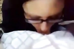 Nerdy babe from college gives me great deepthroat oral-service