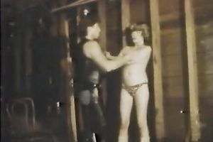 Adorable auburn haired cutie with a lewd biker fellow