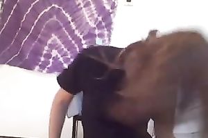 Shaking my astonishing booty in front of a web camera in homemade solo