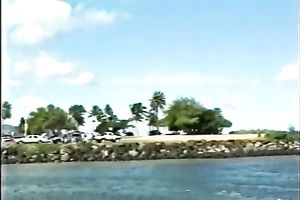 Large glass marital-device permeating her bushy cum-hole outdoor