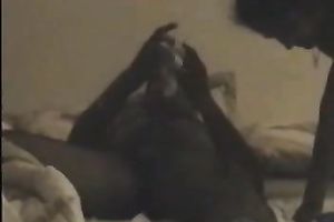 Curvy black skin Desi honey polishes and cleans up jock in her face hole