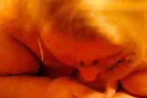 Mature blond neighbour munching on my penis like a hungry floozy