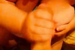 Mature blond neighbour munching on my penis like a hungry floozy