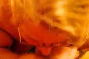 Mature blond neighbour munching on my penis like a hungry floozy